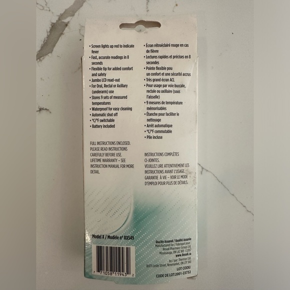 Rexall 8 Second Thermostat Jumbo Flex Digital NIB - Picture 2 of 2